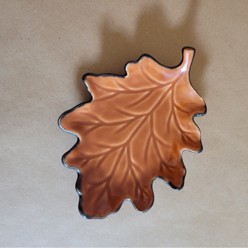 Fall Leaf Dish, Autumn Orange